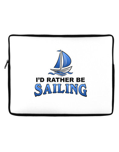 I'd Rather Be Sailing Neoprene laptop Sleeve 10.5&#x22; x 14&#x22; Landscape-Laptop Sleeve-TooLoud-White-Black-10.5"x14"-Davson Sales