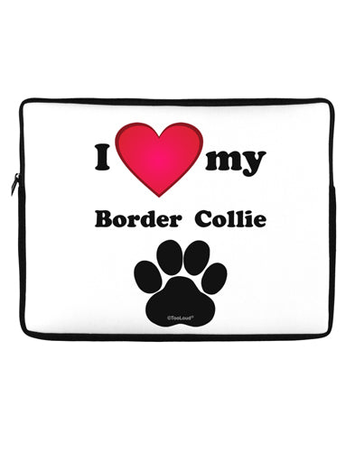 I Heart My Border Collie Neoprene laptop Sleeve 10 x 14 inch Landscape by TooLoud
