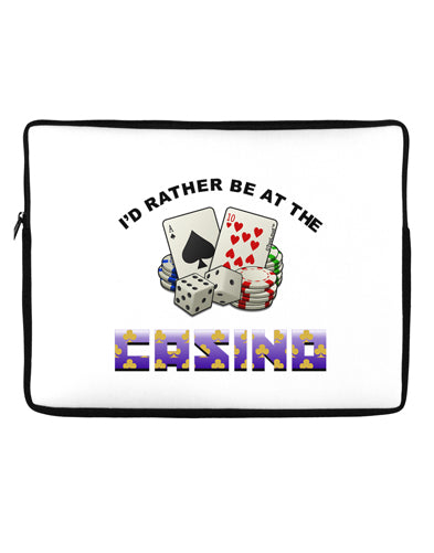 I'd Rather Be At The Casino Funny Neoprene laptop Sleeve 10 x 14 inch Landscape by TooLoud-Laptop Sleeve-TooLoud-Davson Sales