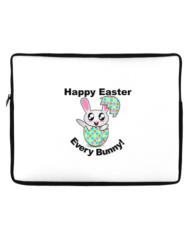 Happy Easter Every Bunny Neoprene laptop Sleeve 10 x 14 inch Landscape by TooLoud