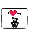 I Heart My Pug Neoprene laptop Sleeve 10 x 14 inch Landscape by TooLoud