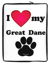 I Heart My Great Dane Neoprene laptop Sleeve 10 x 14 inch Portrait by TooLoud