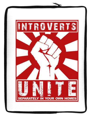 Introverts Unite Funny Neoprene laptop Sleeve 10 x 14 inch Portrait by TooLoud-Laptop Sleeve-TooLoud-Davson Sales