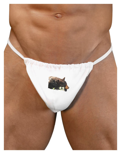 Laying Black Bear Cutout Mens G-String Underwear-Mens G-String-LOBBO-White-Small/Medium-Davson Sales