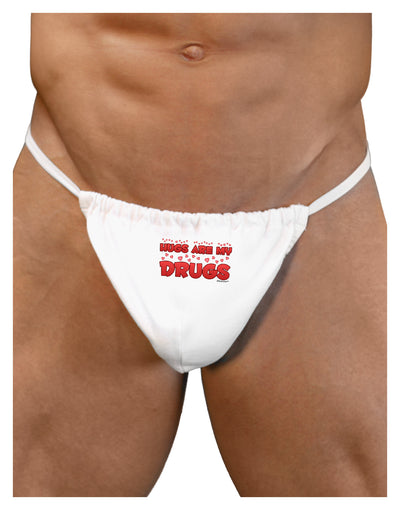 Hugs Are My Drugs Mens G-String Underwear-Mens G-String-LOBBO-White-Small/Medium-Davson Sales