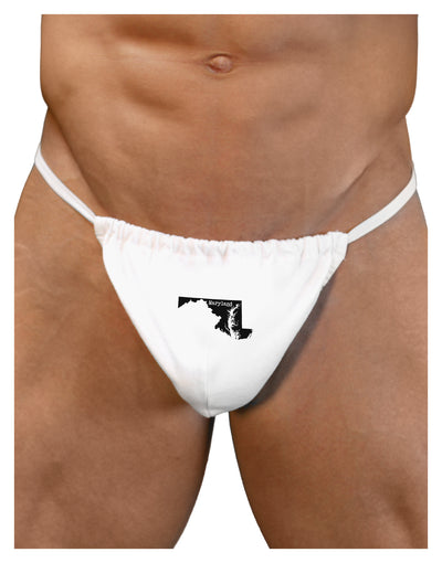 Maryland - United States Shape Mens G-String Underwear by TooLoud-Mens G-String-LOBBO-White-Small/Medium-Davson Sales