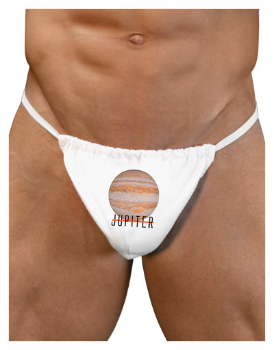 Planet Jupiter Earth Text Mens G-String Underwear-Mens G-String-LOBBO-White-Small/Medium-Davson Sales