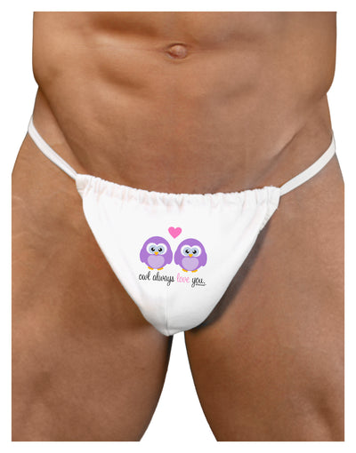 Owl Always Love You - Purple Owls Mens G-String Underwear by TooLoud-Mens G-String-LOBBO-White-Small/Medium-Davson Sales