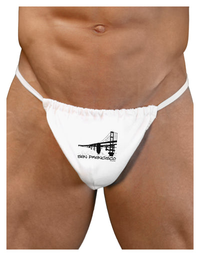 Bay Bridge Cutout Design - San Francisco Mens G-String Underwear by TooLoud-Mens G-String-TooLoud-White-Small/Medium-Davson Sales