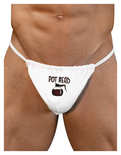 Pot Head - Coffee Mens G-String Underwear-Mens G-String-LOBBO-White-Small/Medium-Davson Sales