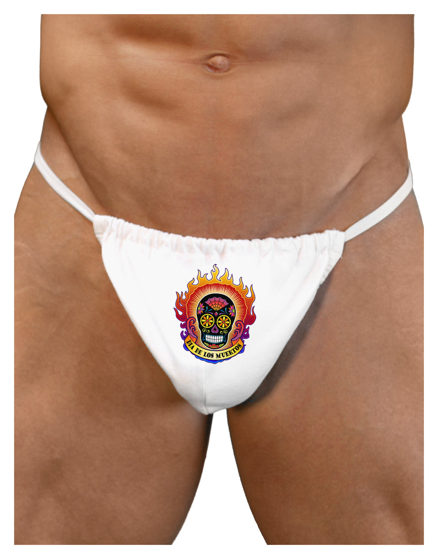 Dia de los Muertos Sacred Calavera Day of the Dead Mens G-String Underwear-Mens G-String-LOBBO-White-Small/Medium-Davson Sales