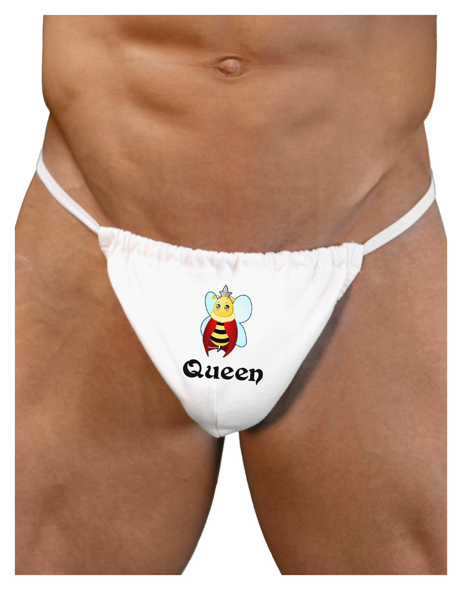 Queen Bee Text 2 Mens G-String Underwear-Mens G-String-LOBBO-White-Small/Medium-Davson Sales