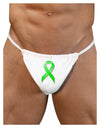 Lyme Disease Awareness Ribbon - Lime Green Mens G-String Underwear-Mens G-String-LOBBO-White-Small/Medium-Davson Sales