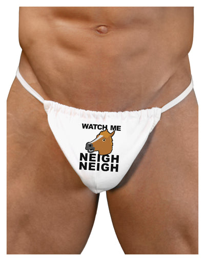 TooLoud Watch Me Neigh Neigh Mens G-String Underwear-Mens G-String-LOBBO-White-Small/Medium-Davson Sales