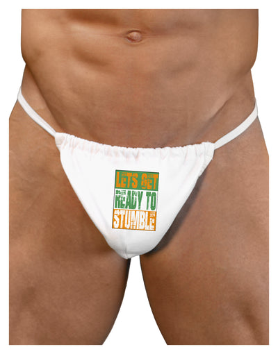 Lets Get Ready To Stumble Mens G-String Underwear by TooLoud-Mens G-String-LOBBO-White-Small/Medium-Davson Sales