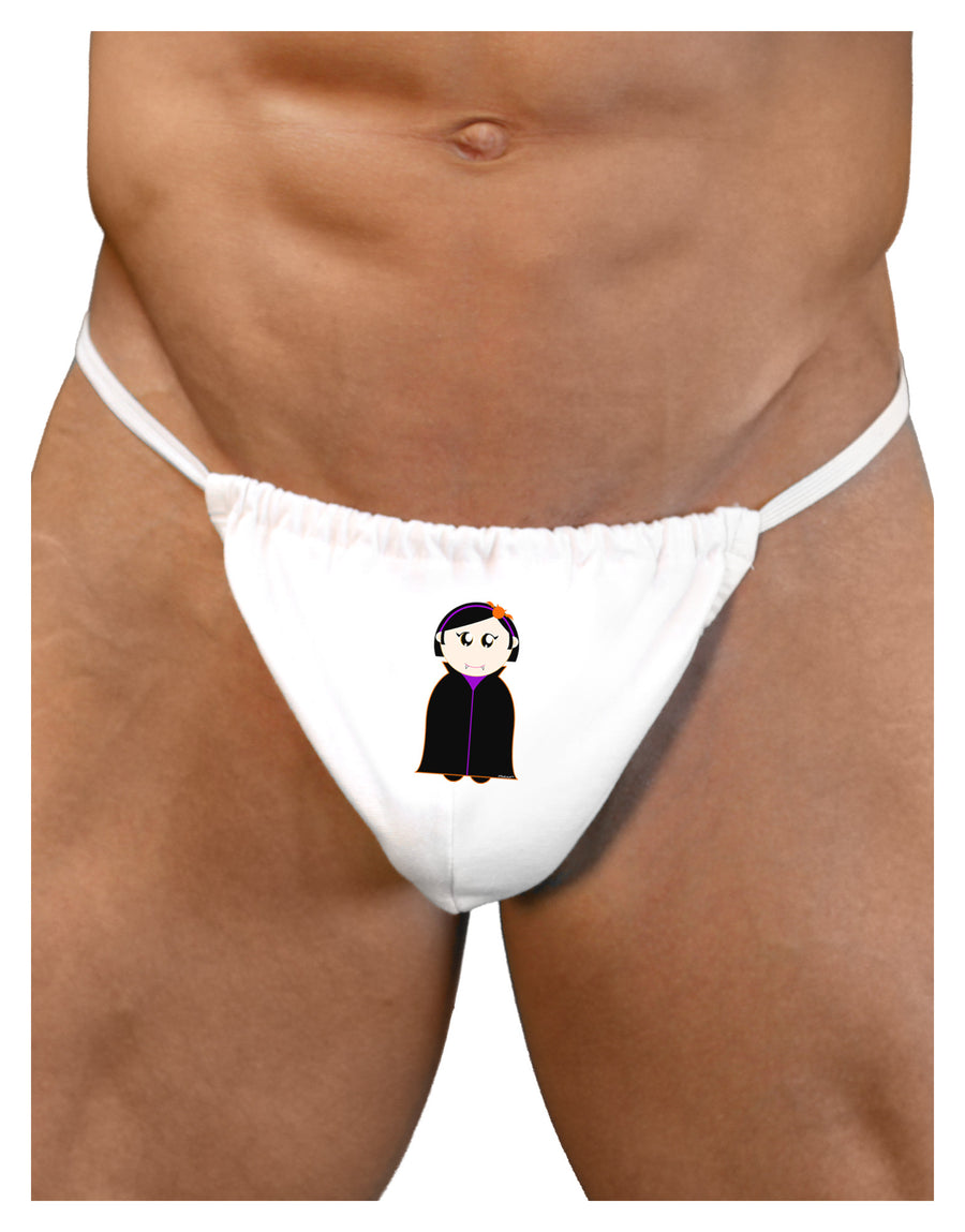 Cute Vampire Girl Halloween Mens G-String Underwear-Mens G-String-LOBBO-White-Small/Medium-Davson Sales