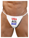 USA All Day - Distressed Patriotic Design Mens G-String Underwear by TooLoud-Mens G-String-LOBBO-White-Small/Medium-Davson Sales