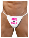Bend and Snap Pink Text Mens G-String Underwear-Mens G-String-LOBBO-White-Small/Medium-Davson Sales