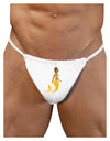 Mermaid Design - Yellow Mens G-String Underwear-Mens G-String-LOBBO-White-Small/Medium-Davson Sales