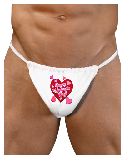 Happy Valentine's Day Romantic Hearts Mens G-String Underwear-Mens G-String-LOBBO-White-Small/Medium-Davson Sales