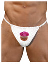 Giant Bright Pink Cupcake Mens G-String Underwear by TooLoud-Mens G-String-TooLoud-White-Small/Medium-Davson Sales