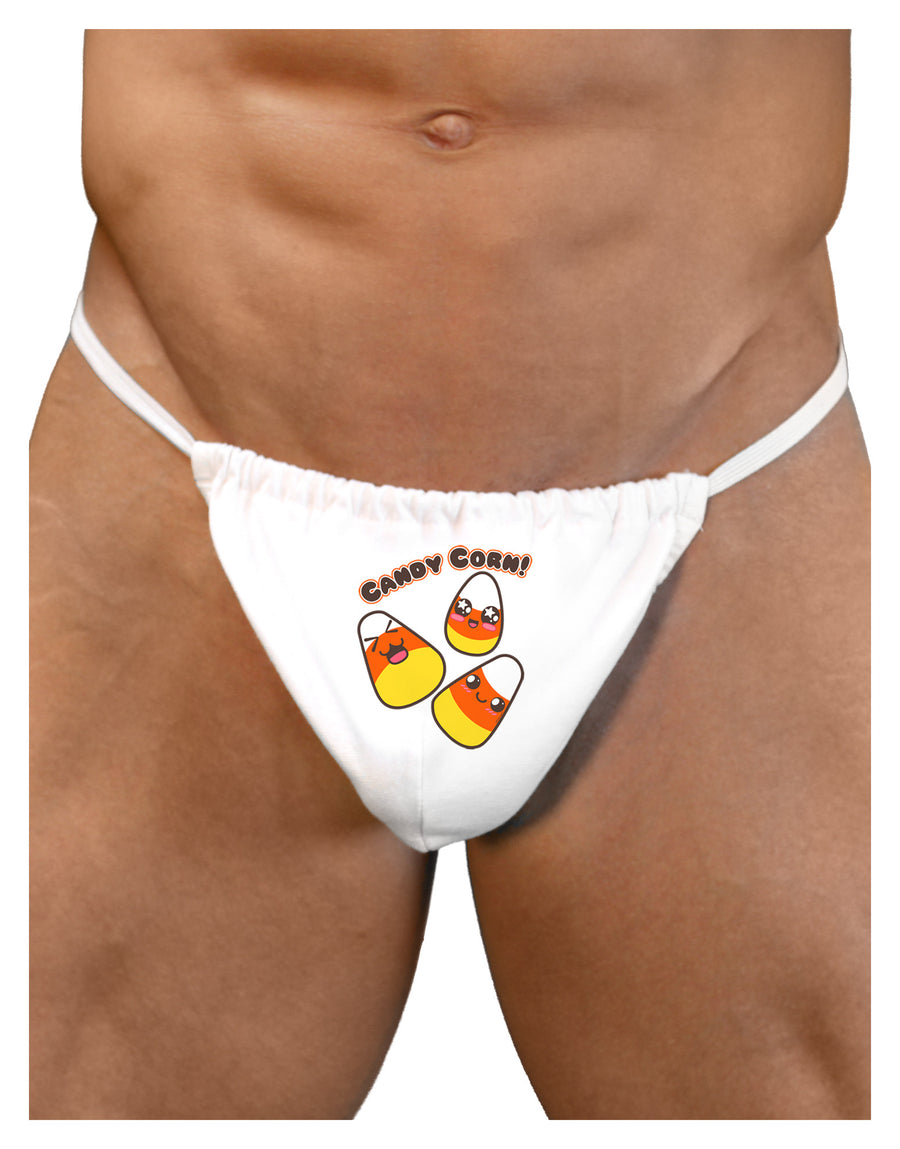 Cute Kawaii Candy Corn Halloween Mens G-String Underwear-Mens G-String-LOBBO-White-Small/Medium-Davson Sales