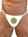 Psychedelic Peace Mens G-String Underwear-Mens G-String-LOBBO-White-Small/Medium-Davson Sales