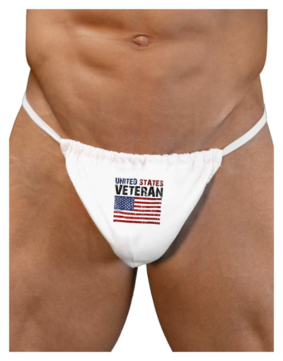 US Veteran Distressed Mens G-String Underwear-Mens G-String-LOBBO-White-Small/Medium-Davson Sales