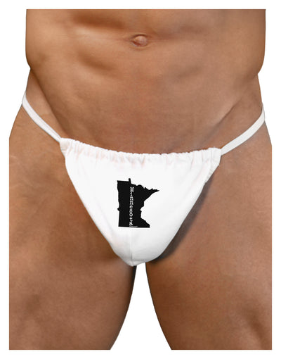 Minnesota - United States Shape Mens G-String Underwear-Mens G-String-LOBBO-White-Small/Medium-Davson Sales