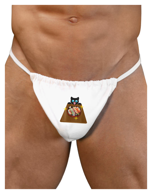 Anime Cat Loves Sushi Mens G-String Underwear by TooLoud-Mens G-String-LOBBO-White-Small/Medium-Davson Sales