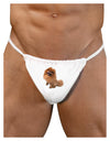 Pomeranian Sitting All Cute-Like Mens G-String Underwear-Mens G-String-LOBBO-White-Small/Medium-Davson Sales