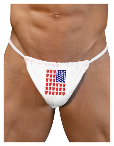 Beer Pong Flag Mens G-String Underwear-Mens G-String-LOBBO-White-Small/Medium-Davson Sales