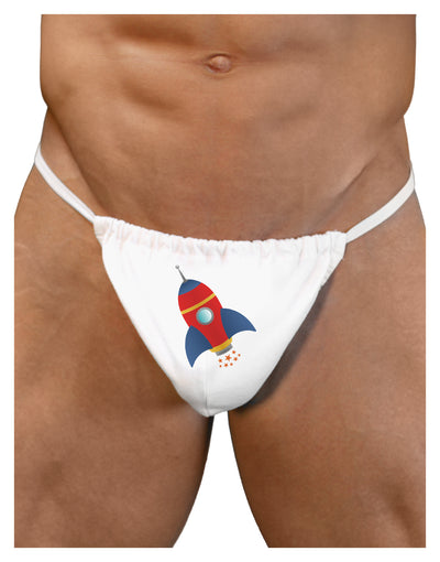 Space Rocket Ship and Stars Mens G-String Underwear by TooLoud-Mens G-String-TooLoud-White-Small/Medium-Davson Sales