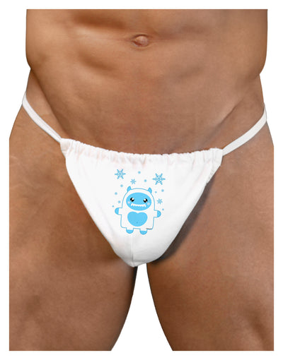 Cute Abominable Snowman Boy Yeti - Christmas Mens G-String Underwear-Mens G-String-LOBBO-White-Small/Medium-Davson Sales