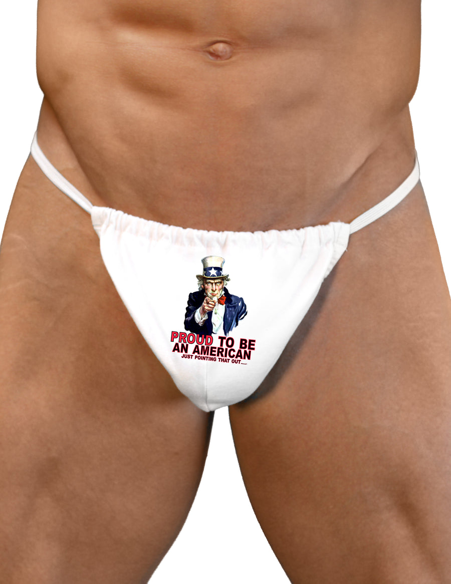 Uncle Sam Proud to be an American Mens G-String Underwear-Mens G-String-LOBBO-White-Small/Medium-Davson Sales