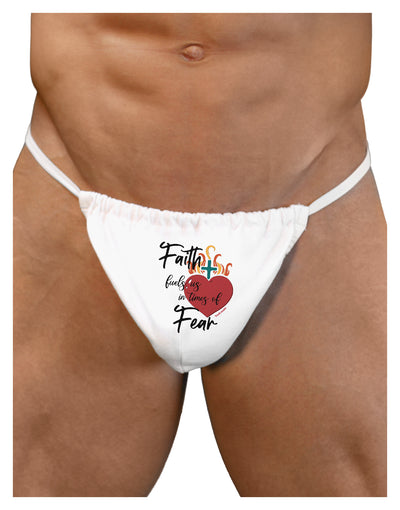 Faith Fuels us in Times of Fear Mens G-String Underwear-Mens G-String-LOBBO-White-Small/Medium-Davson Sales