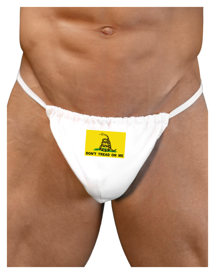 Classic Gadsden Flag Don't Tread On Me Mens G-String Underwear-Mens G-String-LOBBO-White-Small/Medium-Davson Sales