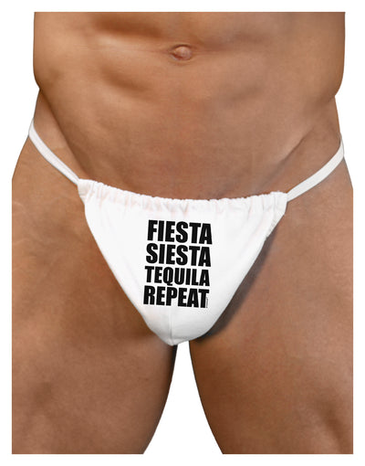 Fiesta Siesta Tequila Repeat Mens G-String Underwear by TooLoud-Mens G-String-LOBBO-White-Small/Medium-Davson Sales