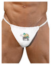 TooLoud Pugs and Kisses Mens G-String Underwear-Mens G-String-LOBBO-White-Small/Medium-Davson Sales