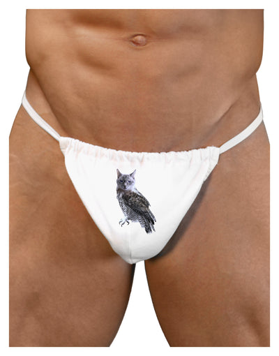 Lucky Cat Owl Mens G-String Underwear-Mens G-String-LOBBO-White-Small/Medium-Davson Sales