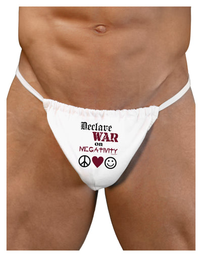 Declare War on Negativity Mens G-String Underwear by LOBBO-Mens G-String-LOBBO-White-Small/Medium-Davson Sales