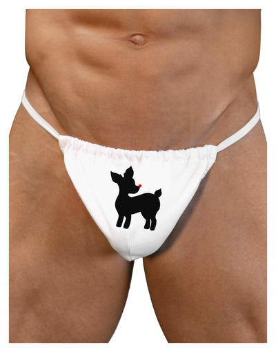 Cute Rudolph Silhouette - Christmas Mens G-String Underwear by TooLoud-Mens G-String-LOBBO-White-Small/Medium-Davson Sales