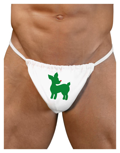 Cute Red and Green Rudolph - Christmas Mens G-String Underwear by TooLoud-Mens G-String-LOBBO-White-Small/Medium-Davson Sales