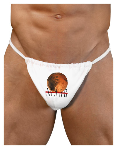 Planet Mars Text Mens G-String Underwear-Mens G-String-LOBBO-White-Small/Medium-Davson Sales