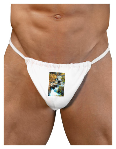 Rockies Waterfall Mens G-String Underwear-Mens G-String-LOBBO-White-Small/Medium-Davson Sales