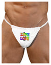 Love Is Love Gay Pride Mens G-String Underwear-Mens G-String-LOBBO-White-Small/Medium-Davson Sales