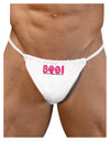 Cute Boo Text Pink Mens G-String Underwear-Mens G-String-LOBBO-White-Small/Medium-Davson Sales