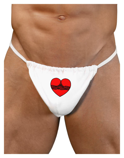 Black Lace Panty Heart Mens G-String Underwear-Mens G-String-LOBBO-White-Small/Medium-Davson Sales