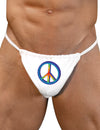 Rainbow Peace Mens G-String Underwear-Mens G-String-LOBBO-White-Small/Medium-Davson Sales