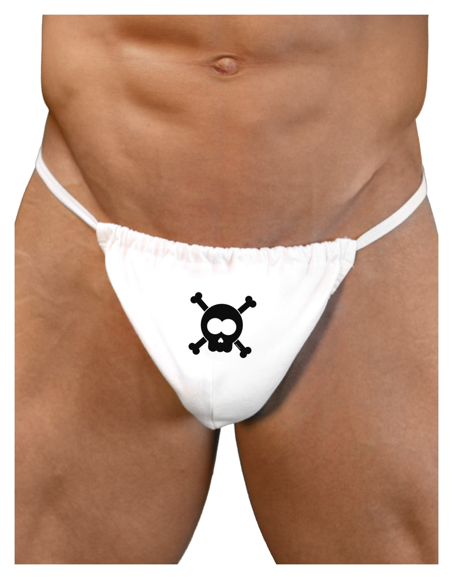 Black Skull and Crossbones Mens G-String Underwear-Mens G-String-LOBBO-White-Small/Medium-Davson Sales